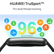 HUAWEI Band 7 Smartwatch Health And Fitness Tracker, Slim Bezel-Less Screen, Graphite Black, 55029045, Small