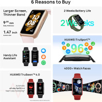 HUAWEI Band 7 Smartwatch Health And Fitness Tracker, Slim Bezel-Less Screen, Graphite Black, 55029045, Small