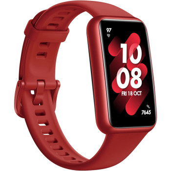 HUAWEI Band 7 Smartwatch Health And Fitness Tracker, Slim Bezel-Less Screen, 96 Workout Modes/Flame Red, 55029047, Small
