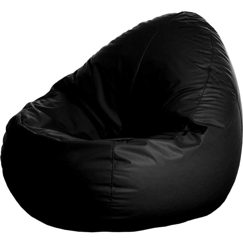 Home Shoppy Soft And Comfortable Bean Bag Chair For Adults And Kids, Stuffed Foam Filled Furniture And Accessories For Indoor Or Outdoor Usage, Black, Xl