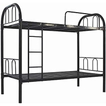Iron Metal Bunk Bed (Black,190X90X83 Cm)