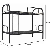 Iron Metal Bunk Bed (Black,190X90X83 Cm)