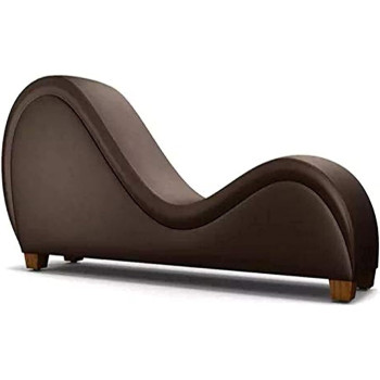 Avon Furniture Factory (Llc) Pvc Leather S Shape Sofa, Brown