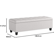 Christopher Knight Home Mission Fabric Storage Ottoman, Light Grey