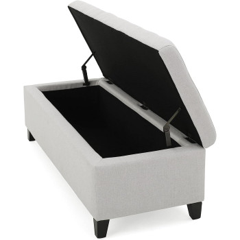 Christopher Knight Home Mission Fabric Storage Ottoman, Light Grey