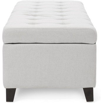 Christopher Knight Home Mission Fabric Storage Ottoman, Light Grey