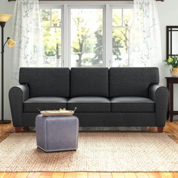 Maricome 3 Inch Wood Sofa Legs For Furniture Set Of 4, Square Solid Replacement Wooden Furniture Feet With Mounting Plates Screw In