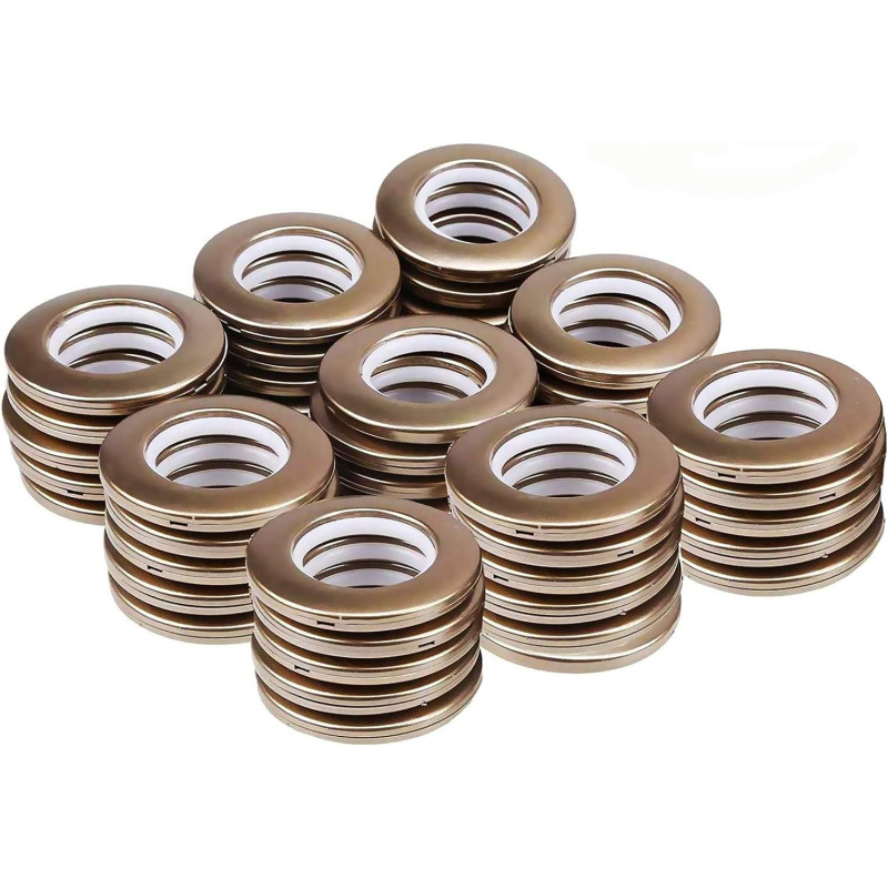 Landgoo 48 Pack Plastic Curtain Grommets 40Mm Drapery Grommet Inner Diameter (1-9/16") Nanoscale Low Noise Curtain Rings For Hanging Curtain Matte Coffee