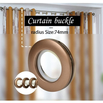 Landgoo 48 Pack Plastic Curtain Grommets 40Mm Drapery Grommet Inner Diameter (1-9/16") Nanoscale Low Noise Curtain Rings For Hanging Curtain Matte Coffee