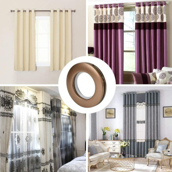 Landgoo 48 Pack Plastic Curtain Grommets 40Mm Drapery Grommet Inner Diameter (1-9/16") Nanoscale Low Noise Curtain Rings For Hanging Curtain Matte Coffee