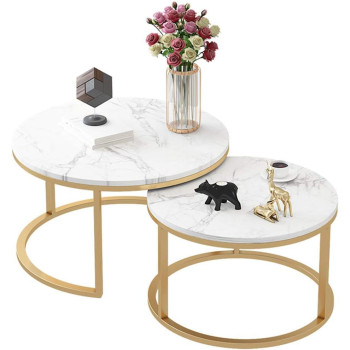 YJX - Side Table End Nested Coffee Tables, Set Of 2,60/45
