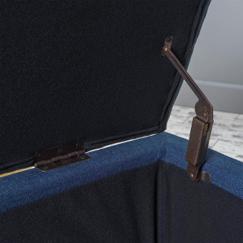 Christopher Knight Home Ottilie Fabric Storage Ottoman, Dark Blue, 17.75D X 51.5W X 15.75H Inch