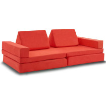 Jela Kids Couch 8Pcs, Floor Sofa Modular Funiture For Kids Adults, Playhouse Play Set For Toddlers Babies, Modular Foam Play Couch Indoor Outdoor (33"X66"X21.85, Burn Orange)