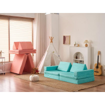 Jela Kids Couch 8Pcs, Floor Sofa Modular Funiture For Kids Adults, Playhouse Play Set For Toddlers Babies, Modular Foam Play Couch Indoor Outdoor (33"X66"X21.85, Burn Orange)