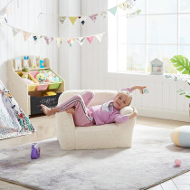 Ulax Furniture Kids Armchair Toddler Couch Baby Sofa Chair With Sherpa Fabric For Boys And Girls (Beige)