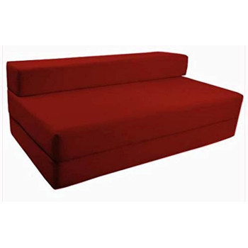 Zena Black Stallion 2-Seater Fold Out Z Sofa Cum Bed - Double Maroon
