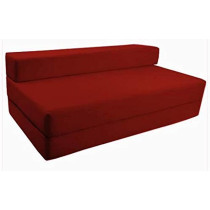 Zena Black Stallion 2-Seater Fold Out Z Sofa Cum Bed - Double Maroon