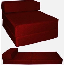 Zena Black Stallion 2-Seater Fold Out Z Sofa Cum Bed - Double Maroon