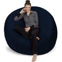 Sofa Sack - Plush Ultra Soft Bean Bags Chairs For Kids, Teens, Adults - Memory Foam Beanless Bag Chair With Microsuede Cover - Foam Filled Furniture For Dorm Room - Navy 6