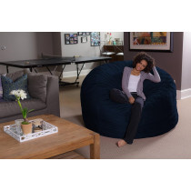 Sofa Sack - Plush Ultra Soft Bean Bags Chairs For Kids, Teens, Adults - Memory Foam Beanless Bag Chair With Microsuede Cover - Foam Filled Furniture For Dorm Room - Navy 6