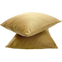 D&D Collection, Decorative Velvet Throw Pillow Cover Square Cushion Cover Set Of 2, Silky And Soft Textured, Premium Quality Sofa Upholstery Fabric (2 Pcs) - 17" X 17"/ 43 X 43Cm - Khaki Green