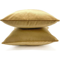 D&D Collection, Decorative Velvet Throw Pillow Cover Square Cushion Cover Set Of 2, Silky And Soft Textured, Premium Quality Sofa Upholstery Fabric (2 Pcs) - 17" X 17"/ 43 X 43Cm - Khaki Green