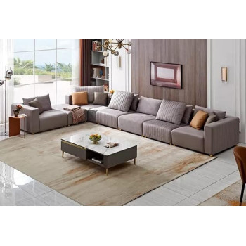 U Shape Sofa Set 7 Seater Living Room Furniture Sectional Fabric Sofa With Storage Drawers
