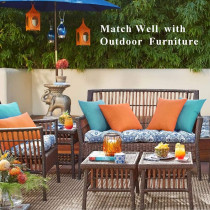Miulee Pack Of 2 Decorative Outdoor Solid Waterproof Throw Pillow Covers Polyester Linen Garden Farmhouse Cushion Cases For Patio Tent Balcony Couch Sofa 12X20 Inch Turquoise