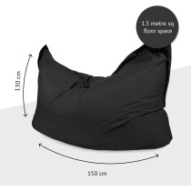 Beautiful Beanbags X-L Funky Bean Bags, Great For Indoors Or Outdoors (Black)