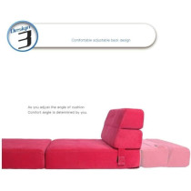 M_SSSK Modern Simplicity Fabric Sofa Lazy Sofa Bed Folding Sofa Bedroom Bay Window Comfortable Tatami Removable And Washable Thick 150 Ã— 70 Ã— 15Cm (Colour : Rose Red)