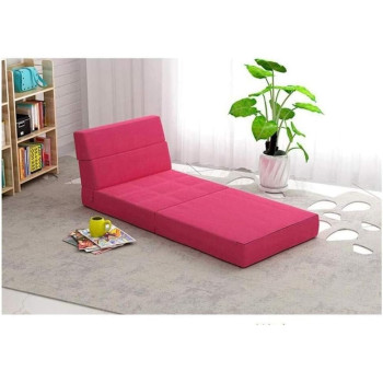 M_SSSK Modern Simplicity Fabric Sofa Lazy Sofa Bed Folding Sofa Bedroom Bay Window Comfortable Tatami Removable And Washable Thick 150 Ã— 70 Ã— 15Cm (Colour : Rose Red)