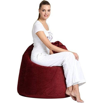 COMFY Maroon Seude Large Bean Bag