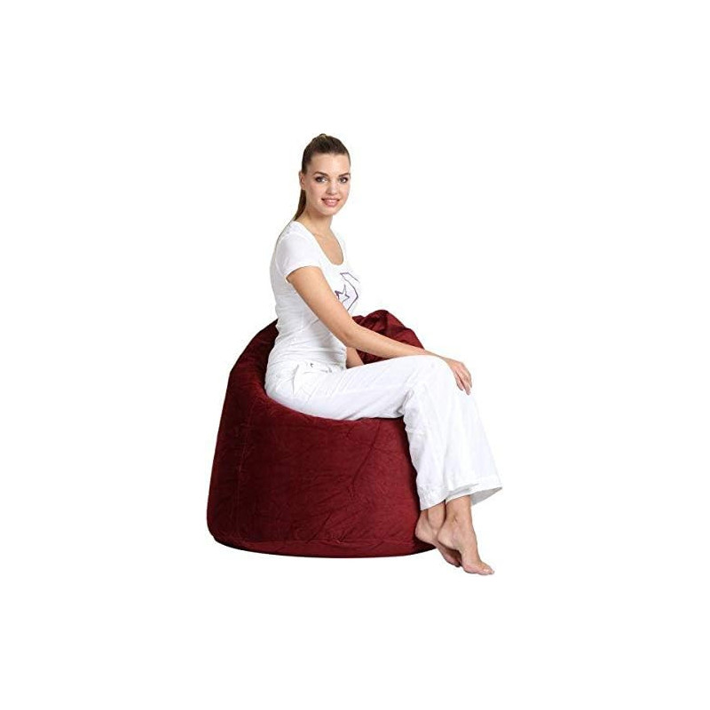 COMFY Maroon Seude Large Bean Bag