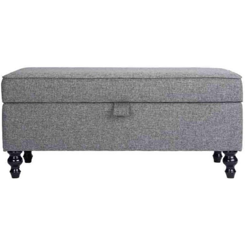 Lujianf Stool,Foldable Shoe Bench Footstool Storage Ottoman Bench Shoe Bench Sofa Bed End Stool Storage Box Solid Wood Legs Cotton Linen Cover (Colour : Dark Grey, Size : 100Cm) Practical