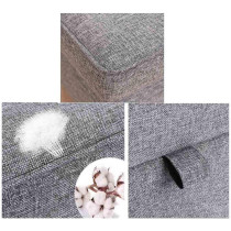 Lujianf Stool,Foldable Shoe Bench Footstool Storage Ottoman Bench Shoe Bench Sofa Bed End Stool Storage Box Solid Wood Legs Cotton Linen Cover (Colour : Dark Grey, Size : 100Cm) Practical