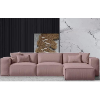 Uae Homes Modern L Shape Luxury Sofa Set Modern Design Furniture Sectional Couch Living Room Sofas Modular Sofa (Left, Rosa Viejo)