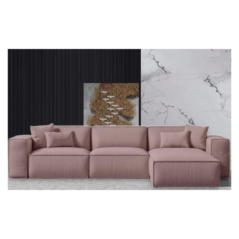 Uae Homes Modern L Shape Luxury Sofa Set Modern Design Furniture Sectional Couch Living Room Sofas Modular Sofa (Left, Rosa Viejo)