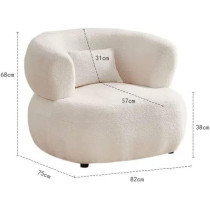 Lamb Wool Sofa Chairs Single Seat Comfy Upholstered Arm Chair Living Room Bedroom Furniture