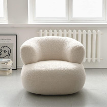 Lamb Wool Sofa Chairs Single Seat Comfy Upholstered Arm Chair Living Room Bedroom Furniture