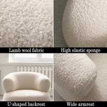 Lamb Wool Sofa Chairs Single Seat Comfy Upholstered Arm Chair Living Room Bedroom Furniture