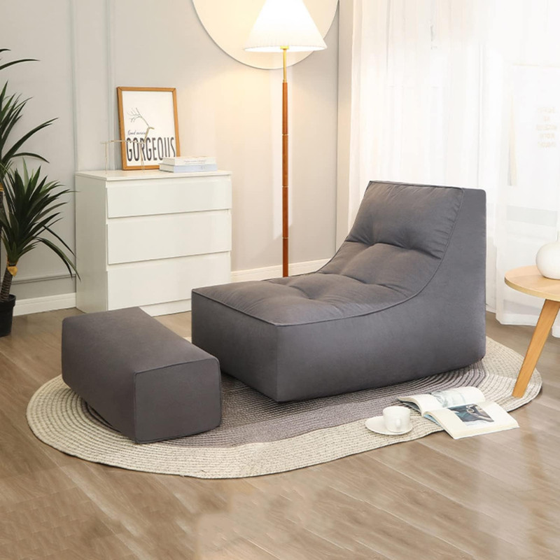 DTLEO Sofa Lazy Sack - Lazy Lounger Tatami Lounger Seat Bean Bag Cover Soft Beanbag Chair Ultra Soft Bean Bags Chairs (No Filler) For Adult Teen Children,Dark Grey