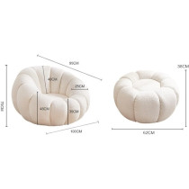 Masme Dorm Chair Sofa Pumpkin Chair Bedroom Single Back Balcony Leisure Recliner Sofa