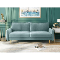 Cotton Home Velevt Square Arm Sofa With Reversible Cushions, 86.36 Cm Height X 177.8 Width 81.28 Depth