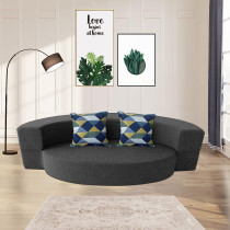 Nigoone Modern Folding Sofa Bed Couch Memory Foam With 2 Pillows Sleeper Sofa Futon Couch For Bedroom Living Room Guests, Washable Set, Stylish Oval 76L Ã— 41.5D Ã— 10H,Dark Grey