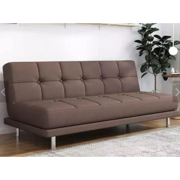 Fabric Sofa Living Room Small Apartment Modern Minimalist Bedroom Three-Seat Sofa Bed, Folding Dual-Use Sofa Bed, Brown