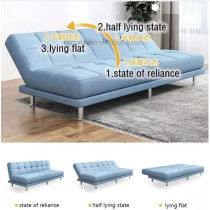 Fabric Sofa Living Room Small Apartment Modern Minimalist Bedroom Three-Seat Sofa Bed, Folding Dual-Use Sofa Bed, Brown
