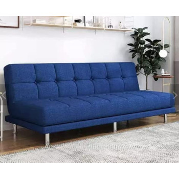 Fabric Sofa Living Room Small Apartment Modern Minimalist Bedroom Three-Seat Sofa Bed, Folding Dual-Use Sofa Bed, Blue