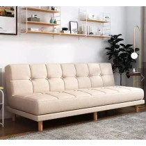 Fabric Sofa Living Room Small Apartment Modern Minimalist Bedroom Three-Seat Sofa Bed, Folding Dual-Use Sofa Bed, Ivory