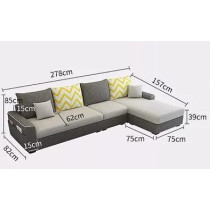 Simple Combination Removable And Washable Three-Person Small Apartment Sofa Modern Sectional Sofa, Green