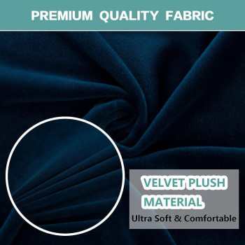 Huoleo Velvet Dining Chair Cover Set Of 2,Soft Plush Parsons Chair Slipcover Removable Washable Thick Durable Chair Protector Cover For Kitchen Hotel Restaurant Ceremony-Dark Blue-Set Of 2